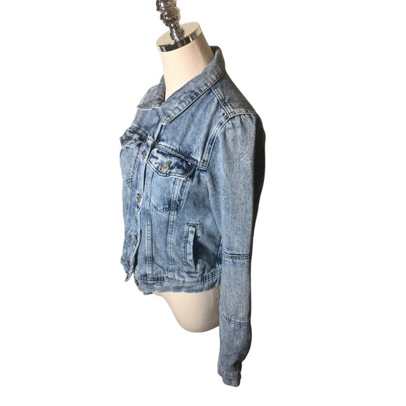 Free People Denim Jacket Women's Size Small Blue Cotton Blend - Picture 3 of 6